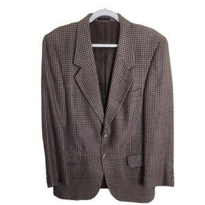 Alexander Shields 60s Vintage Tan Houndstooth Sport Jacket Size 38R